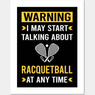 Warning Racquetball Posters and Art